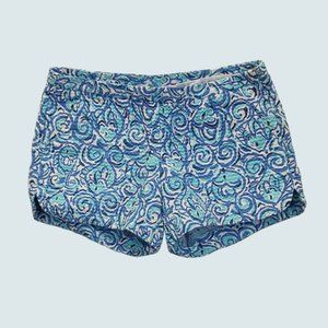 Lilly Pulitzer Adie 4" Shorts Chasing Tail Blue Blue Fish